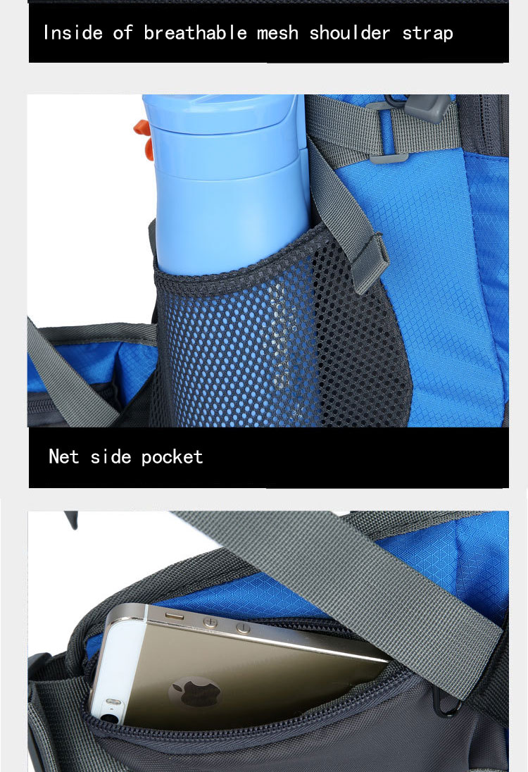 Mens Outdoor Waterproof Breathable Sports Backpacks , Hiking Camping Rucksack