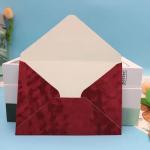 Wedding Invitation Cards Burgundy Velvet Envelope Gold Foil Print Velvet Wedding