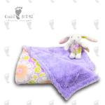 Eco Friendly Baby Bedding Set Print Bunny Purple Personalized Baby Blankets