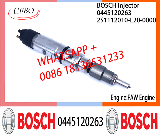 BOSCH 0445120263 Neutral Diesel Fuel Injector Assembly 0445120263 2S1112010-L20-0000 For FAW Engine