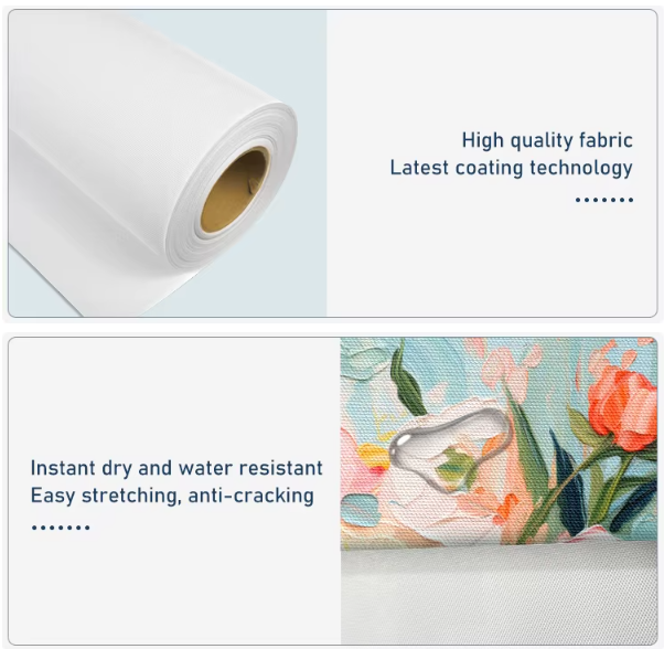 Latex Inkjet Printing Canvas 3.2m Poly Cotton Canvas Waterproof For HP Latex Printers