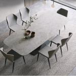 Wholesale Stylish Stainless Steel Dining Tables With Marble Surfaces