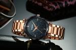 KINYUED stainless steel quartz movement women stainless steel band waterproof