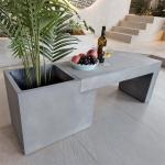 Rectangular GRC Concrete Patio Table Garden Furniture Outdoor Concrete Benches