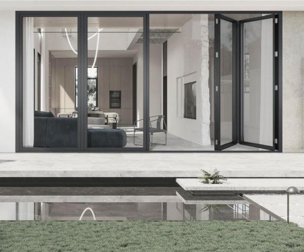 Corrosion Resistant Aluminum Folding Door Thermal Break Slimline Aluminium