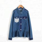Fashion Spring Casual Girls Denim Clothes Damaged Denim Jacket OEM Service