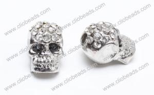Wholesale 8X12mm Crystal Pave Zinc Alloy Skull Beads Jewelry Beads Findings AL16046 from china suppliers
