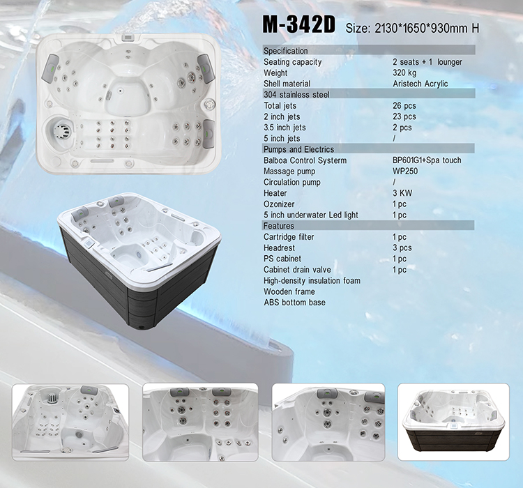 Good Quality Acrylic Outdoor Bath Tub Hydro Massage Spa Pool Sauna Hot Tub Pool