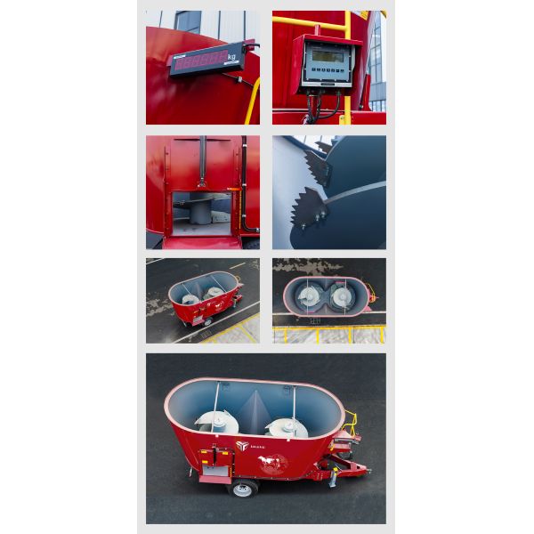 High Volume 33m³ Vertical TMR Mixer With Integrated Spreader Easy Operation