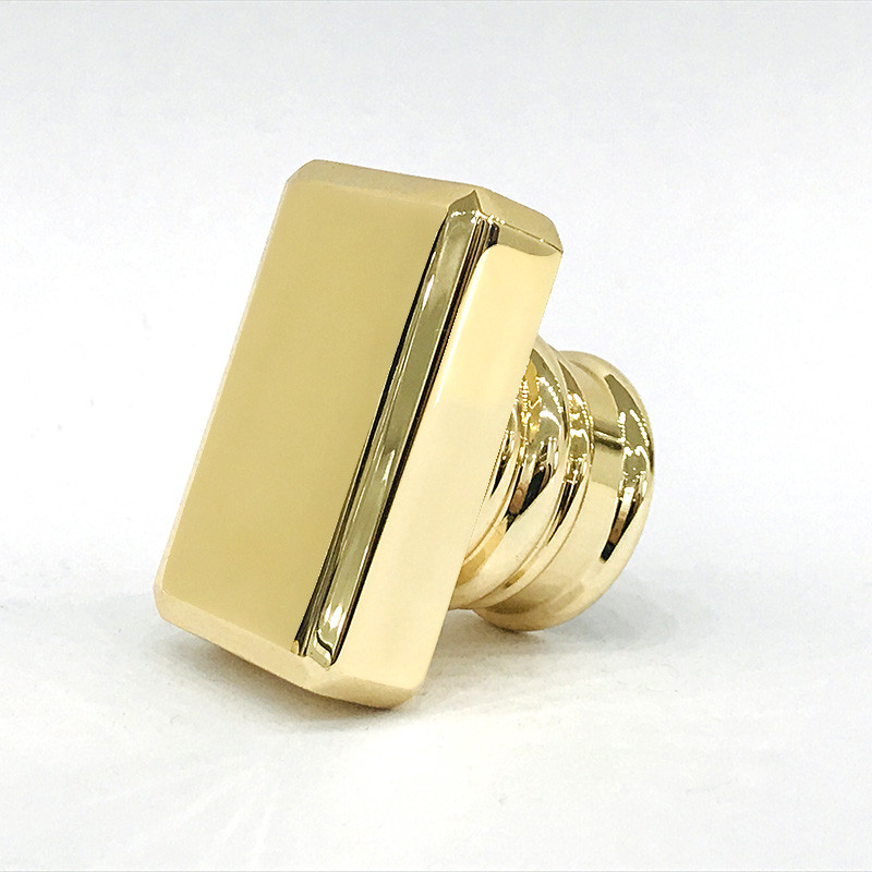 Classic Zinc Alloy Gold Rectangle Shape Metal Zamac Perfume Bottle Cap