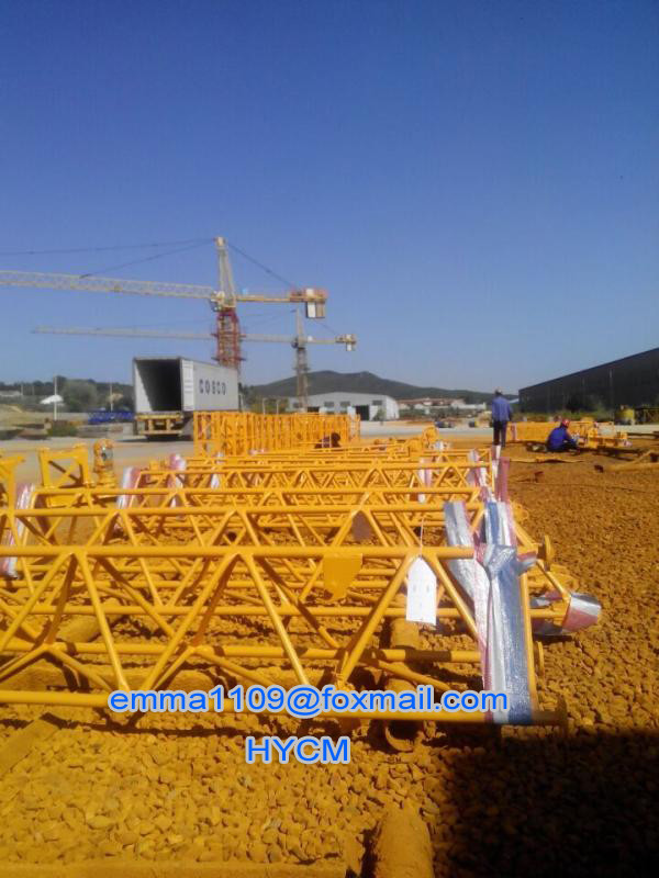 500kg Load QT10 Little Inner Climbing Tower Crane 12mts Boom Parameters
