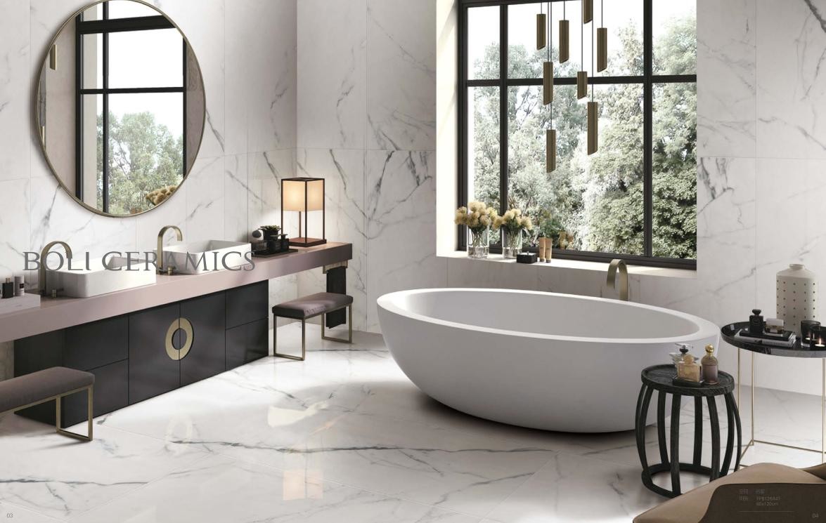 Heat Insulation Marble Look Porcelain Tile For Indoor And Outdoor Indoor Porcelain Tiles