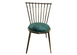 Wholesale Electroplating Iron Frame 81.5cm Dark Green Dining Chairs from china suppliers
