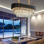 Suspension Luminaire Postmodern Crystal Gold Pendant Luxury Crystal pendant li