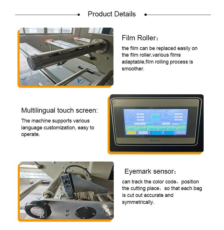 350mm Automatic Biscuit Packing Machine 180bags/min Restaurant