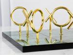 Green Marble Gold Metal XO Game Pieces Chess Decor
