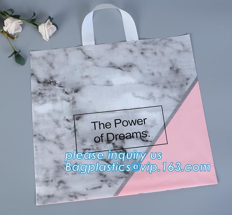 CLEAR FROSTED SOFT LOOP SHOPPER BAG,Soft Loop Handle Plastic Bag OEM Plastic Bagbiodegradable retail shopping bags pack