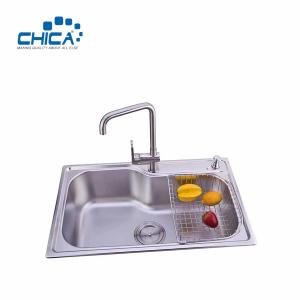 Wholesale Press Kitchen Sink SUS304 Stainless Steel Kitchen Sink Single Bowl Kitchen Sinks With Faucet from china suppliers