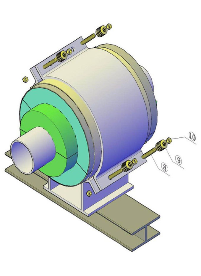 Pipe clamp with bending-type ear plates for fixed pipe suport, one outer retaining ring