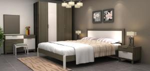 Wholesale MDF Melamine Finishing Bedroom Suite Furniture King Size Bed from china suppliers