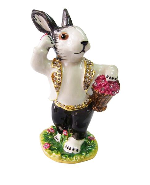 Easter Rabbit Trinket Box Rabbit Trinket Jewelry Box Bejeweled Box Cony Jewelry