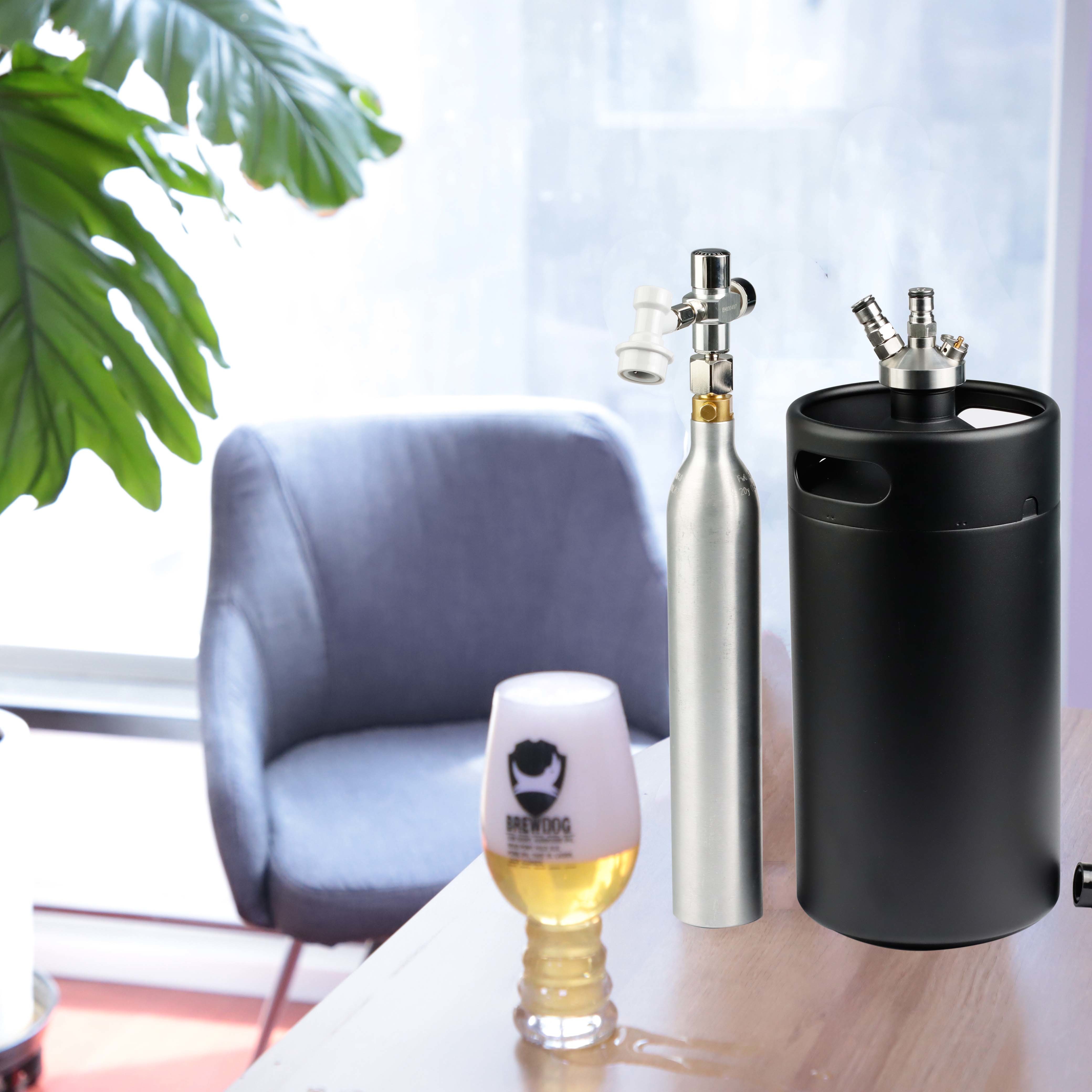 1.3 Gallon Ball Lock Mini Keg Insulated Double Wall Sodastream Beer Keg Dispense Tap