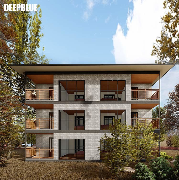 Luxurious Prefabricated Steel House Light Steel Frame Movable Apartment Custom House With New Design