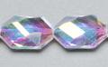 Crystal AB Glass Faceted Slabs, 15 Beads Per Strand