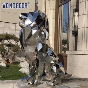 Wholesale Polygonal Forged Metal Sculpture Squatting Lion Shape Garden Decoration from china suppliers