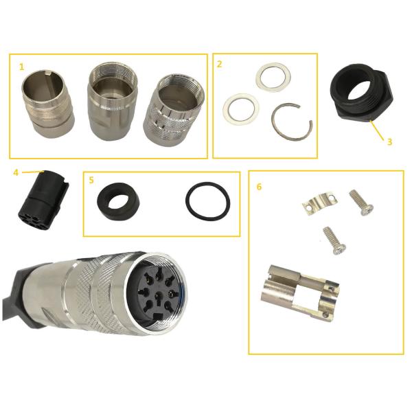 AISG C485 Free Connector Assembly Female End 8 Pins