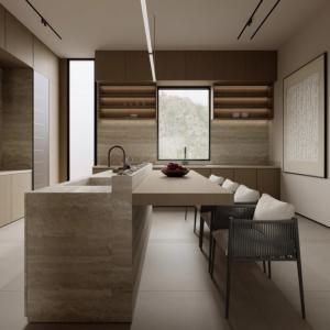 Wholesale Kitchen Cabinet Supplier Handleless Wood Veneer Kitchen Cabinet from china suppliers