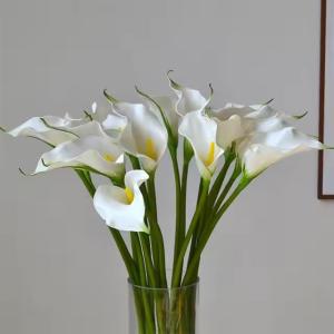 Wholesale High Quality Real Touch EVA Artificial Flowers White Calla Lily for Table Center Piece Wedding Party Home Decoration from china suppliers