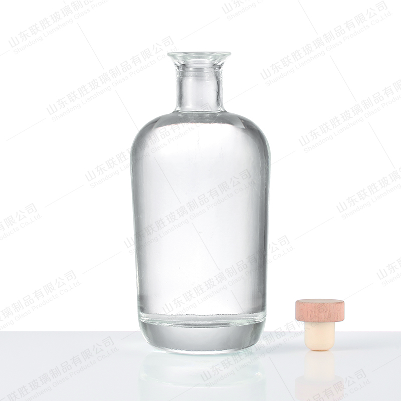 Transparent Super Flint Glass Bottle with Cap Cover 700ml 750ml Custom Size Accepted