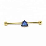 Orange and black acrylic flower industrial ear barbell piercing women jewelry