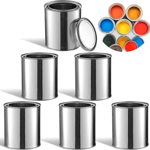 Small Unlined Paint Cans Round Metal Empty Paint Cans With Lids