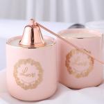 White Vegan Soy Candles Long Lasting Strong Scented Blue Campanula Scent