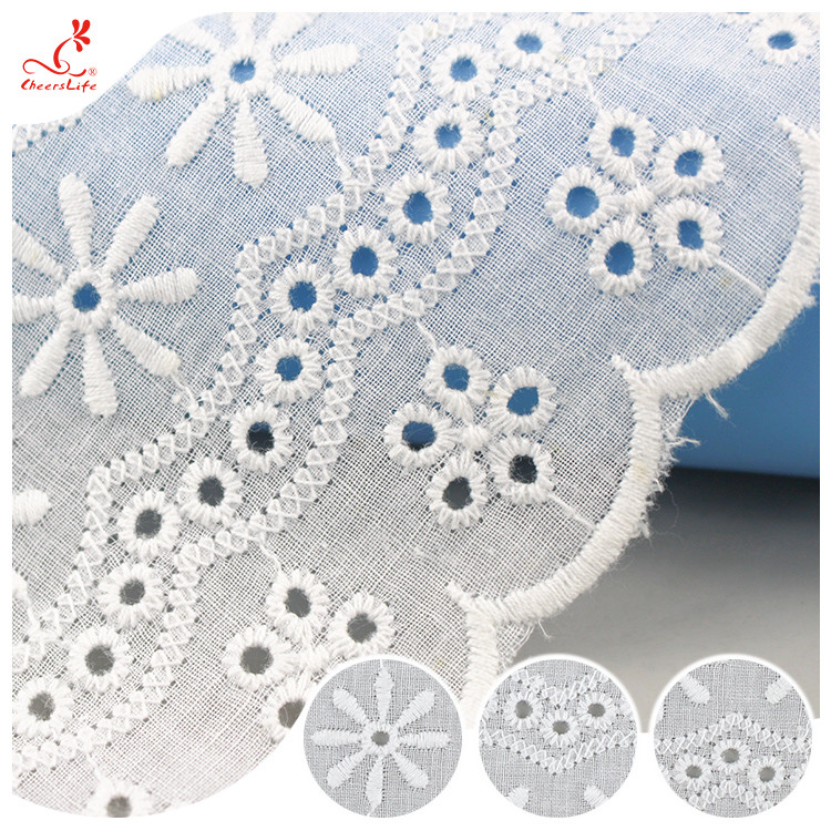 Durable Embroidered Ribbon Trim For Wedding Curtain / White Tulle Trim