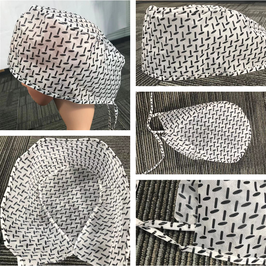 Custom Color Bouffant Cap Wholesale Non-Woven Disposable Mob Cap Clip Cap