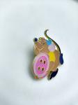 Fashion Stylish Brooches And Pins , Colorfilled Cinderella Mice Pin