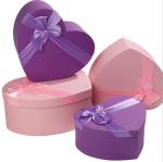 Heart Shaped Bow Knot Chocolate Paper Packaging Boxes Purple Color
