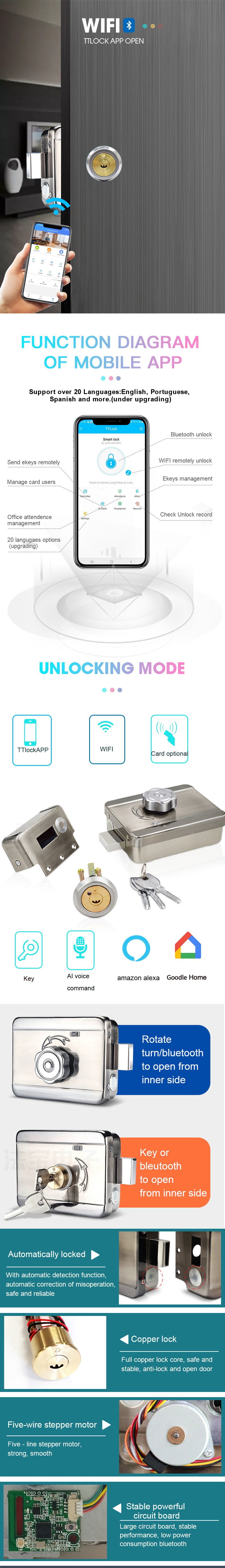 TT Lock Smart Shipping Container Bluetooth Automatic Front Door Locks