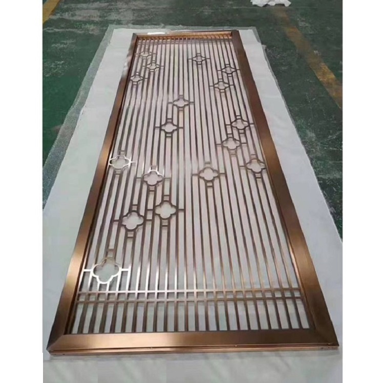 Customize wall decoration rose gold curve metal entryway room divider