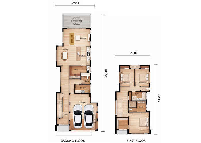 AS / US / Prefab Villa House Luxury 2 Story Customizable Steel Home Steel Kits