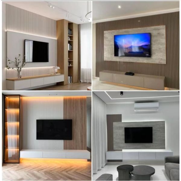Various application examples of PVC wall panels in different settings