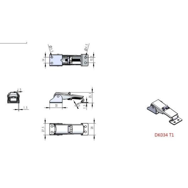 Self Locking Hasp Under Center Draw Latches Exposed Base Latch 76g