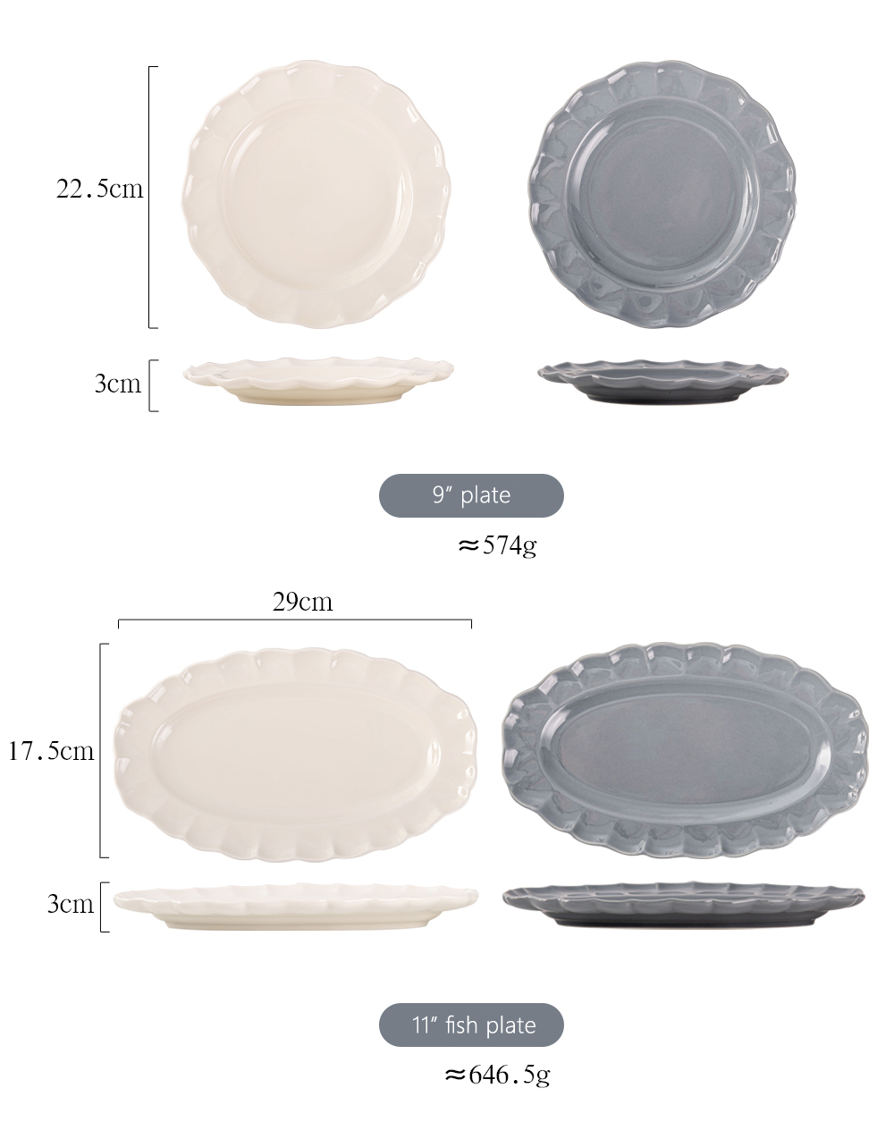 Solid Color Dinnerware Set Nordic Style Ceramic Plates And Bowls With Sunflower Shape