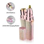 Women Portable Eyebrow Trimmer Facial Hair Removal 2 In 1 Painless Hair Shaver