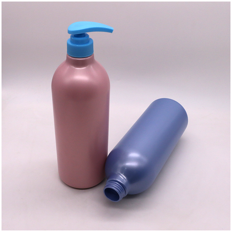 Cap Type Pump 1000mL Capacity Round Bottles for Customized Color Lotion Body Wash