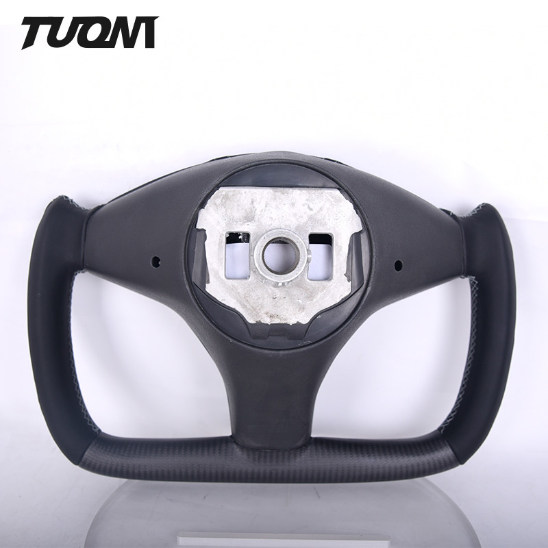 Matte Carbon Fiber Leather Yoke Steering Wheel For Tesla Model 3 Y X S Custom