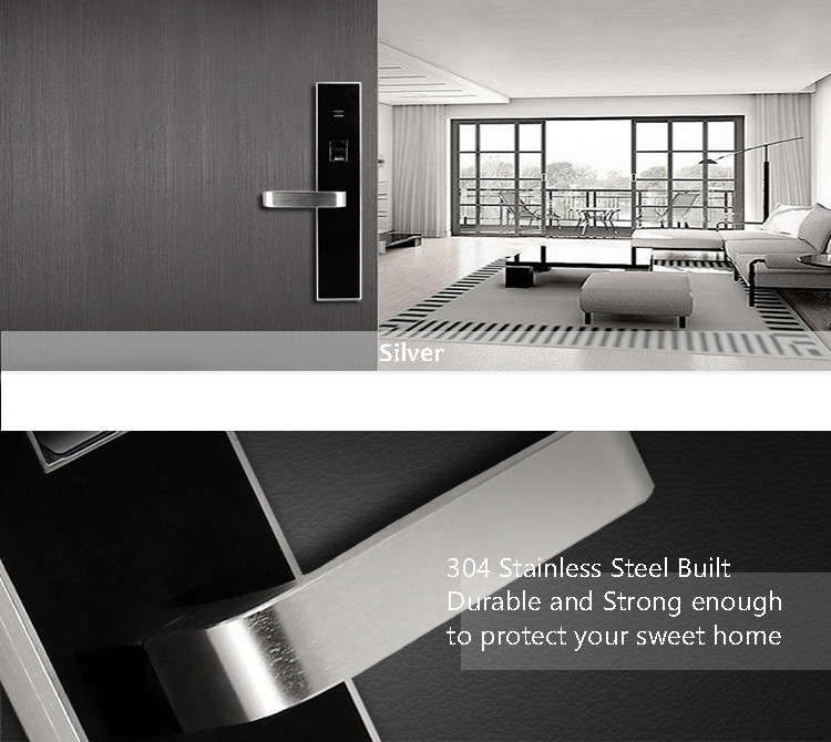 Home Security Fingerprint Recognition Door Lock , Fingerprint Scanner Door Lock